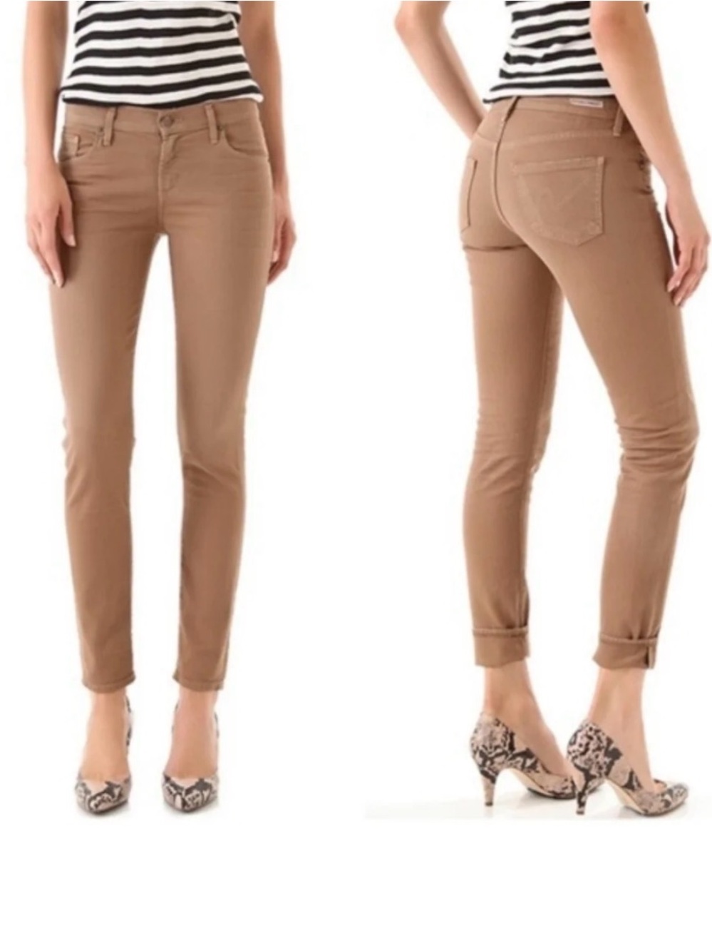 Citizens Of Humanity Thompson Medium Rise Cropped Skinny Camel Pants 29